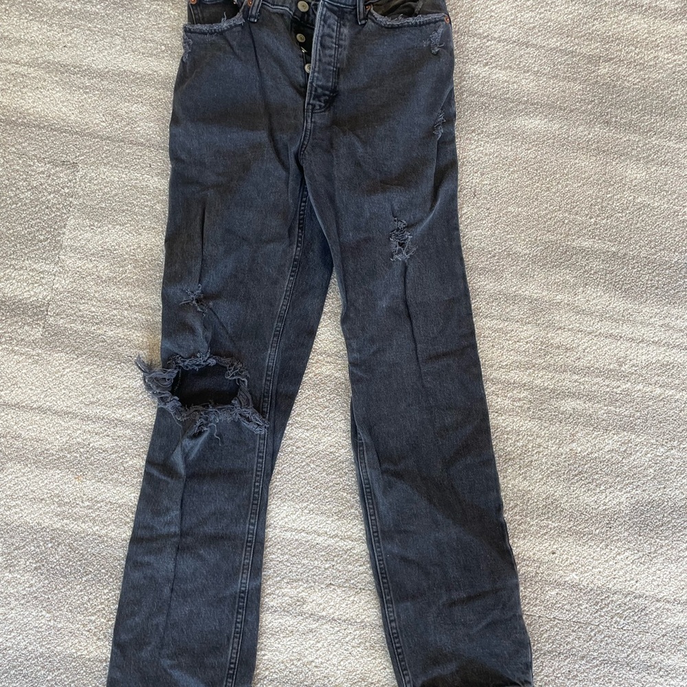 Abercrombie & Fitch Black Straight Leg Jeans